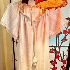 Striped Linen Dress lined. Small.